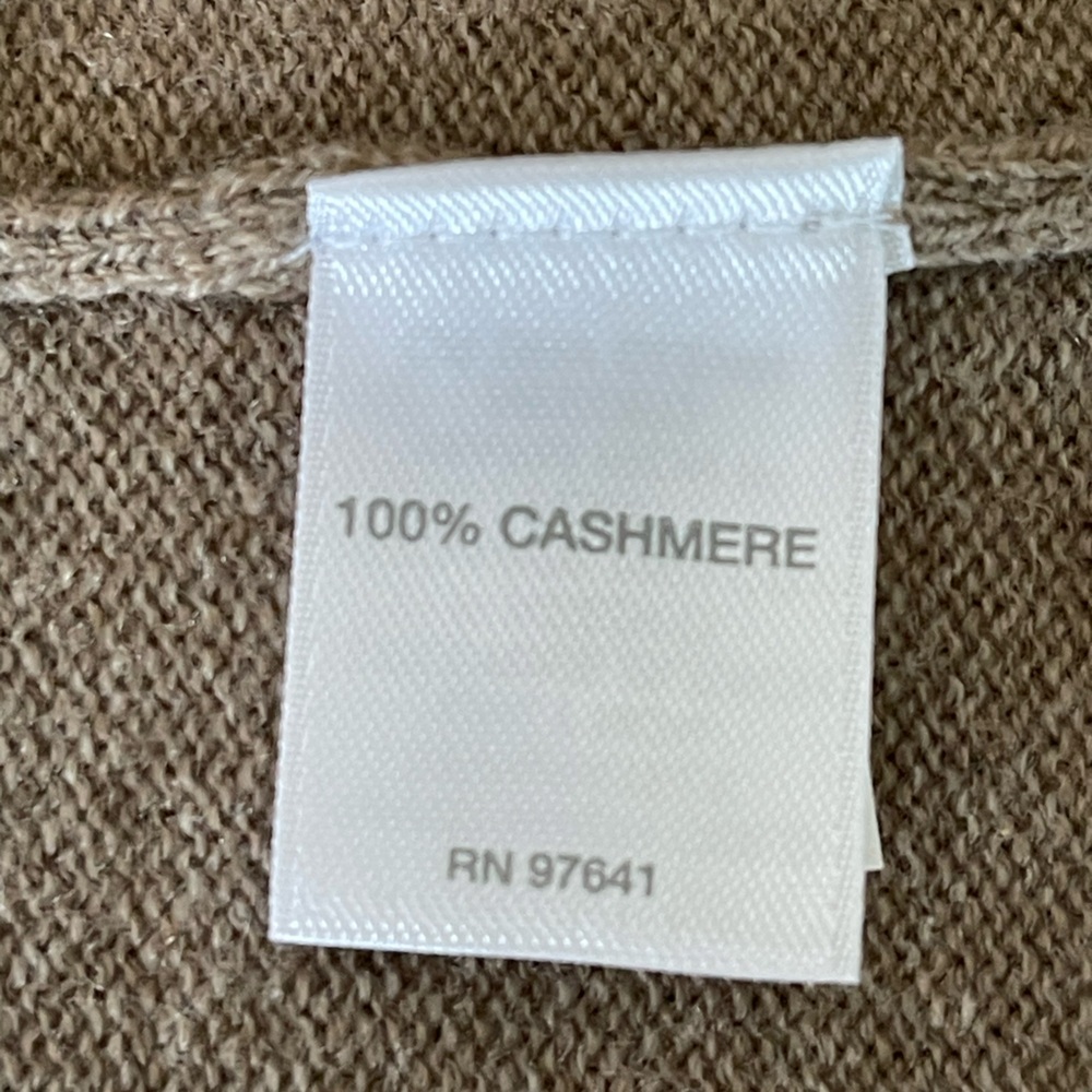 J. Jill Women's 100% Cashmere Open Front Cardigan Sweater Taupe Beige Size L - Picture 5 of 8